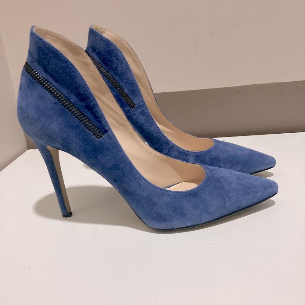 SIZE 9 Nine West Felycia Navy Suede Heels